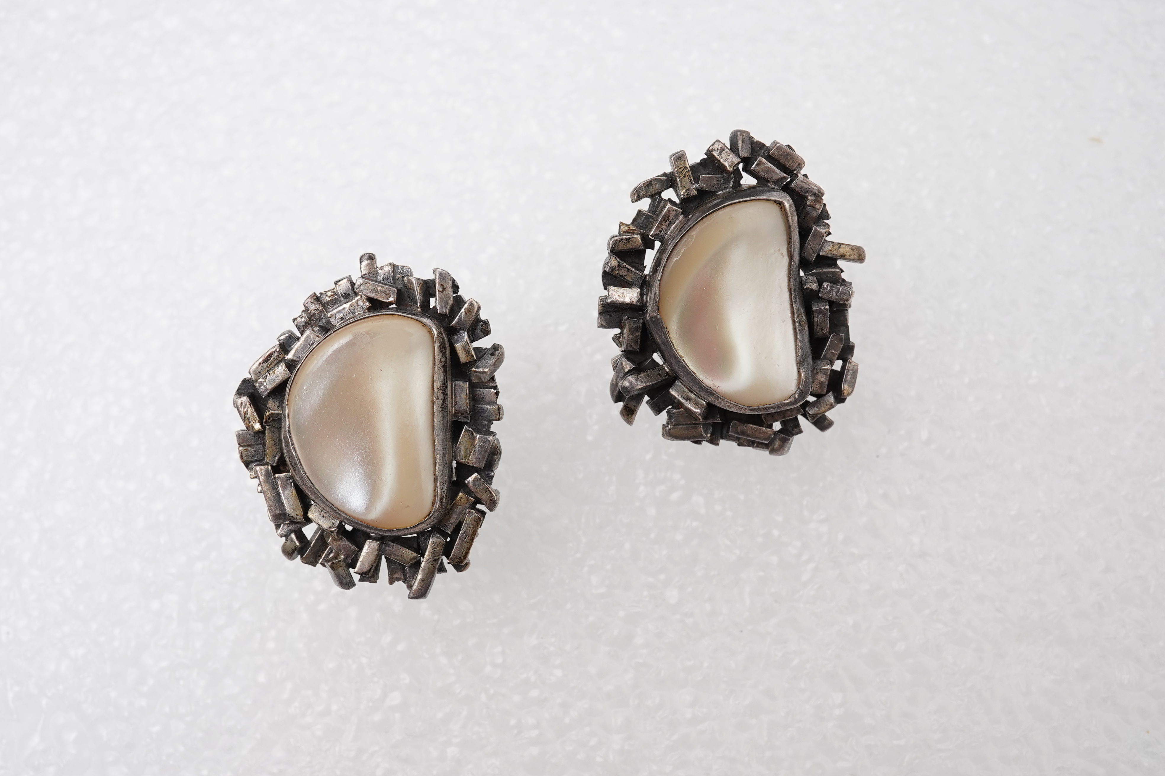 Attributed to Rachel Gera (1936-2023), a pair of mother of pearl cufflinks, Israel, 1970s